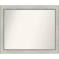 32" x 26" Flair Silver Patina Wall Mirror: Modern Rectangle, Includes Mounting Hardware - Amanti Art