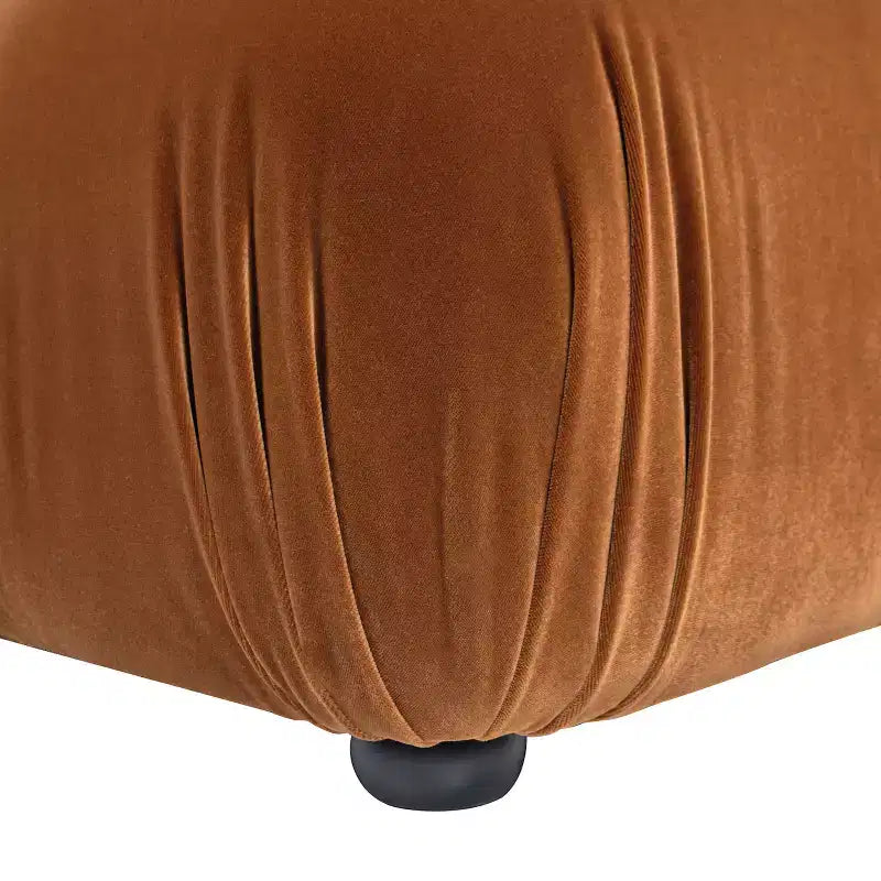 Pouf modulable contemporain en velours haute performance vert olive de 91 cm