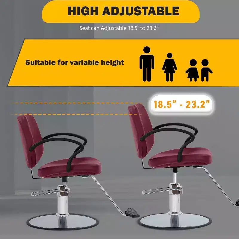 Fauteuil de barbier, fauteuil de salon de coiffure avec pompe hydraulique, pivotant à 360 degrés
