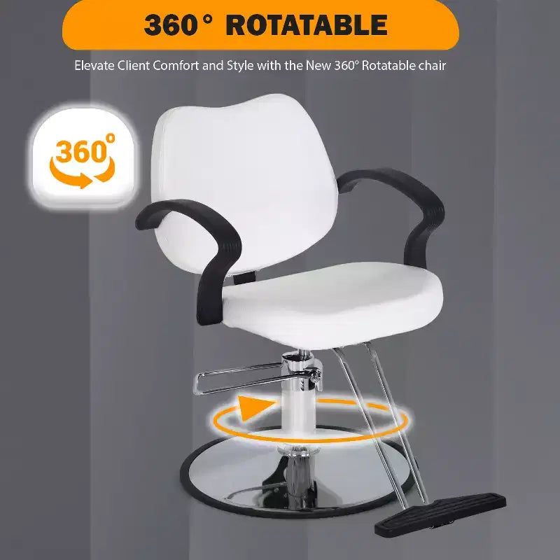 Fauteuil de barbier, fauteuil de salon de coiffure avec pompe hydraulique, pivotant à 360 degrés