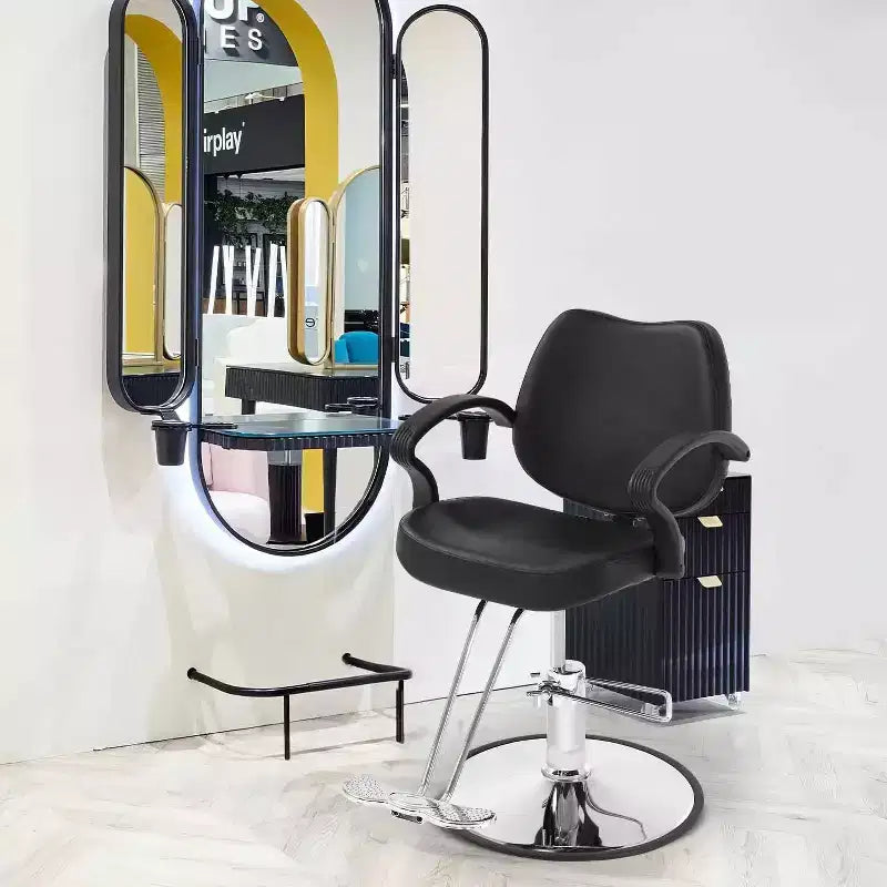 Fauteuil de barbier, fauteuil de salon de coiffure avec pompe hydraulique, pivotant à 360 degrés