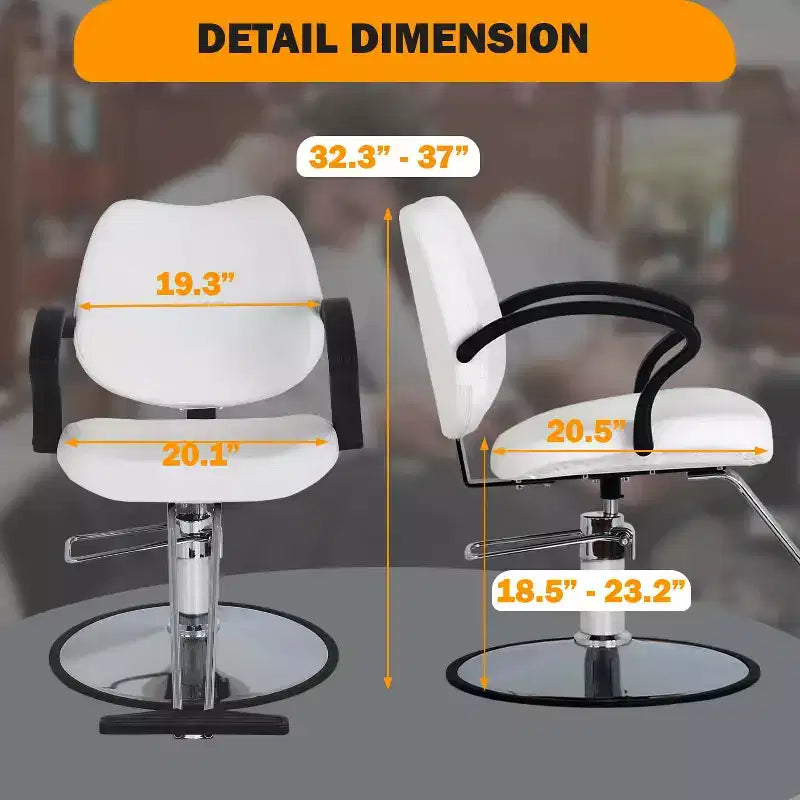 Fauteuil de barbier, fauteuil de salon de coiffure avec pompe hydraulique, pivotant à 360 degrés