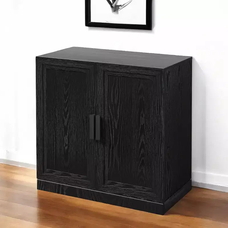 Buffet noir texturé à trois étagères