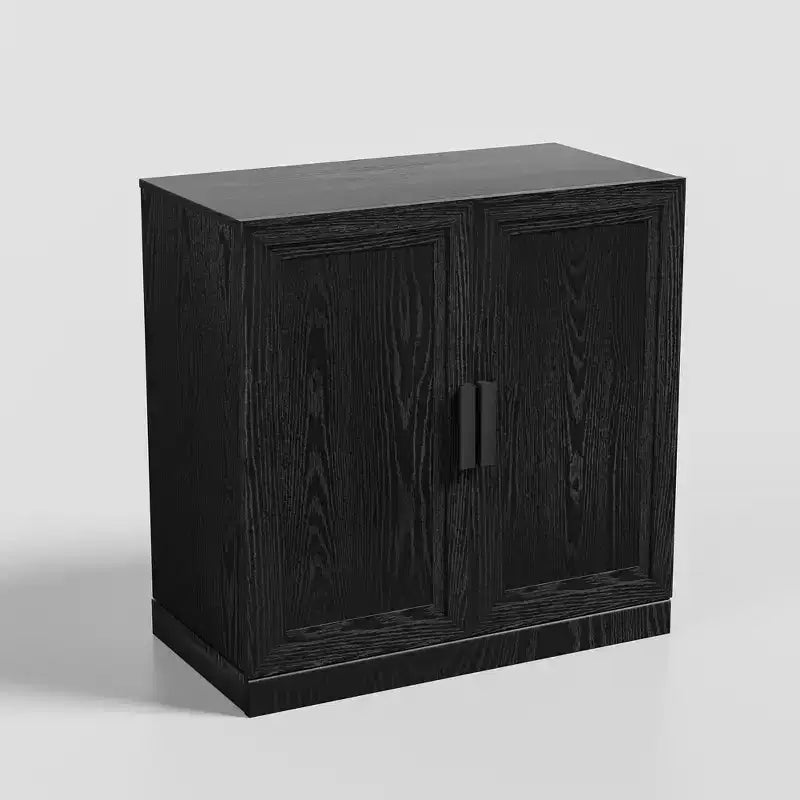Buffet noir texturé à trois étagères