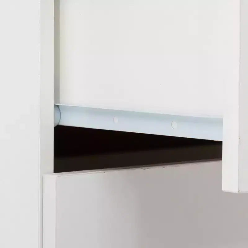Commode 4 tiroirs en panneaux de particules blancs de 66 cm de large