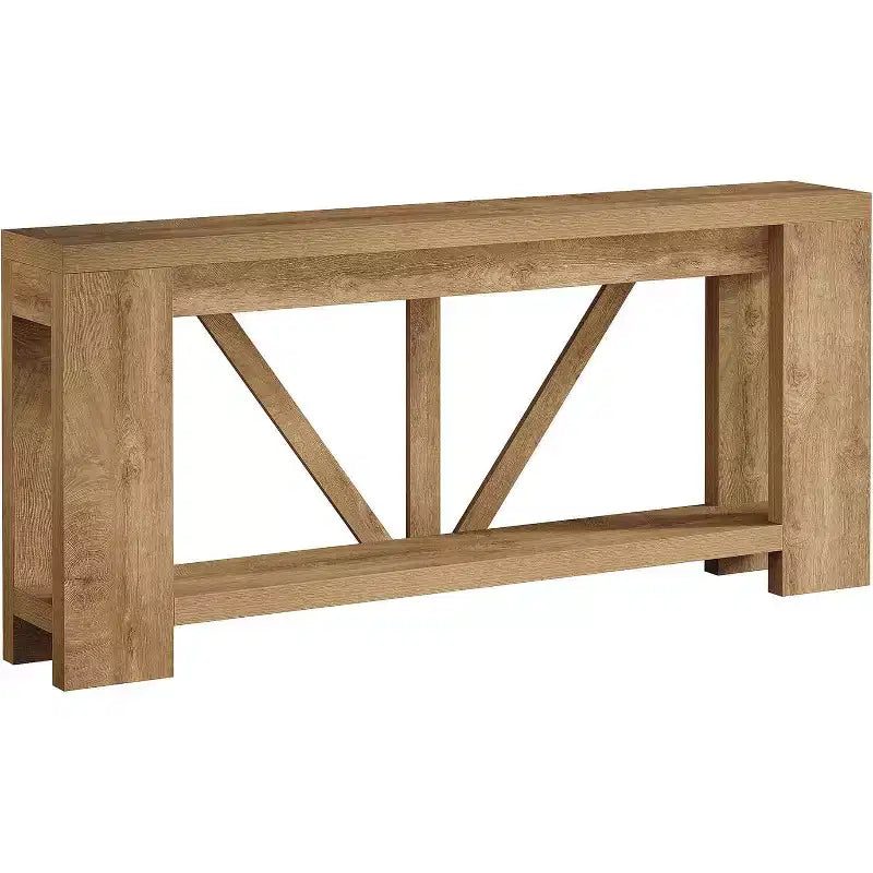 Lantine 70.9-Inch Long Console Table, 2-Tier Farmhouse Sofa Table Behind Couch, Large Entry Console with Storage for Hallway, Foyer