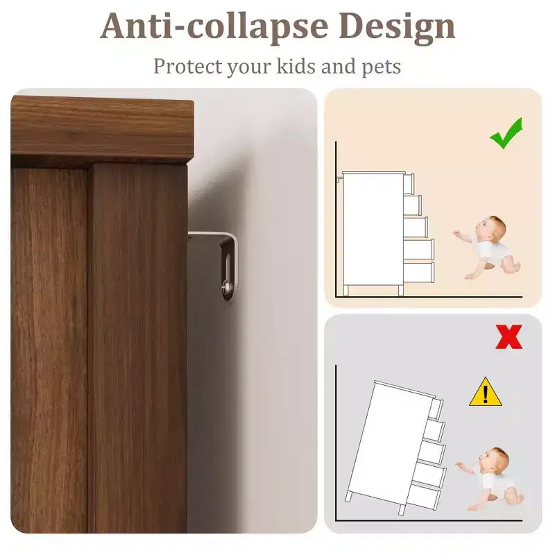 Commode 5 tiroirs de style rustique pour chambre à coucher, commode en bois de 122 cm de haut avec porte coulissante de style grange, organisateur de rangement
