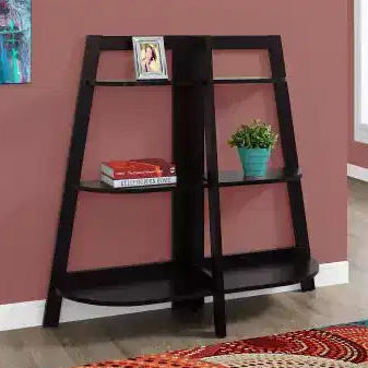 Étagères à Livres Échelle Modernes à 3 Niveaux, Étagère Ouverte, Meuble de Rangement en Bois, Bibliothèques pour Petits Espaces, Salon, Chambre, Bureau