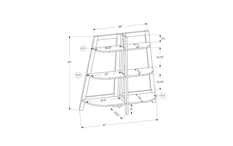 Étagères à Livres Échelle Modernes à 3 Niveaux, Étagère Ouverte, Meuble de Rangement en Bois, Bibliothèques pour Petits Espaces, Salon, Chambre, Bureau