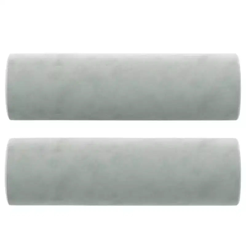 Canapé 3 places avec coussins décoratifs Velours gris clair 180 cm
