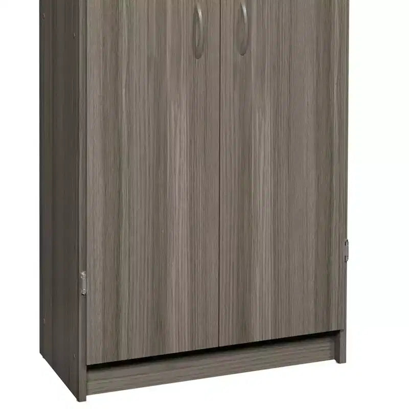 Armoire de cuisine avec étagères réglables, grise