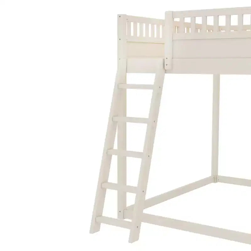 Lit mezzanine avec tête de lit capitonnée et étagères de rangement, cadre de lit mezzanine en bois massif avec échelle et toboggan pour enfants