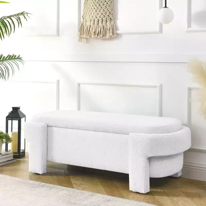 Banc en chenille avec grand espace de rangement pour le salon, l'entrée, la chambre, le couloir, l'appartement, le lounge, pouf rembourré